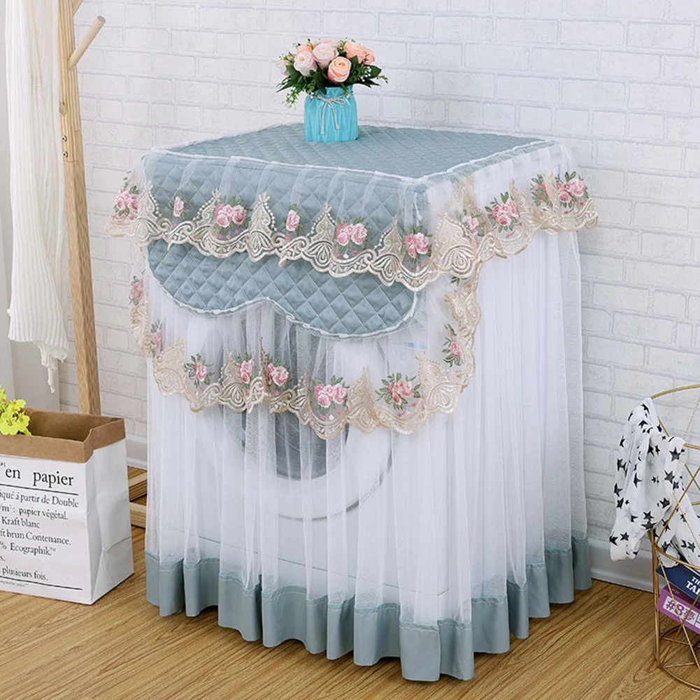 Lace Dust Proof Protector Floral Style Home Decor Washing Machine Cover Pink Blue Washable 60*60*85cm Home Decoration