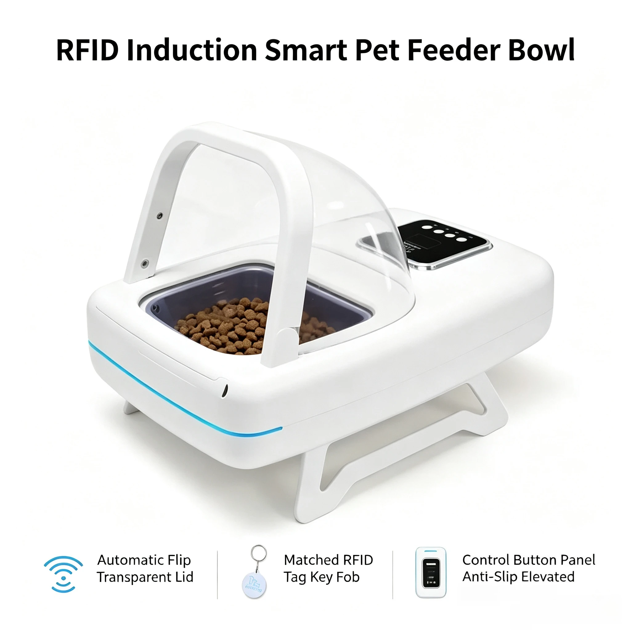 RFID Infrared Smart Automatic Pet Feeder Timed Portion Control Pet Food Dispenser For Household Cats Dogs