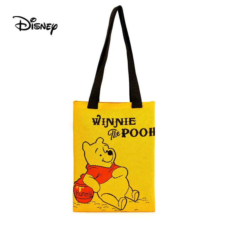 

Disney Винни Пух новая женская сумка вязаная вышитая женская сумка на плечо большая вместительная повседневная женская сумка для хранения
