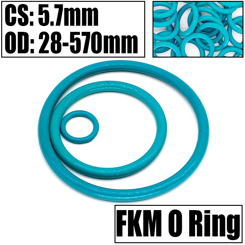 

1PCS FKM O Ring Seal Gasket Thickness CS 5.7mm OD 28-570mm Oil/High Temperature Resistance Washer Fluorine Rubber Spacer