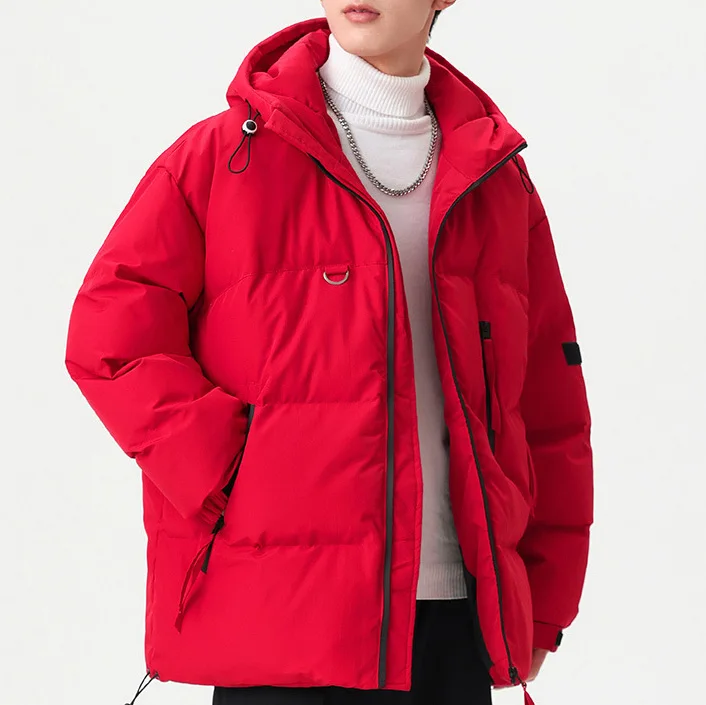 الرجال سترة الشتاء موضة رشاقته الباردة واقية يندبروف سستة الذكور معطف مقنع بلون كم طويل جيب رجل ملابس خارجية #4