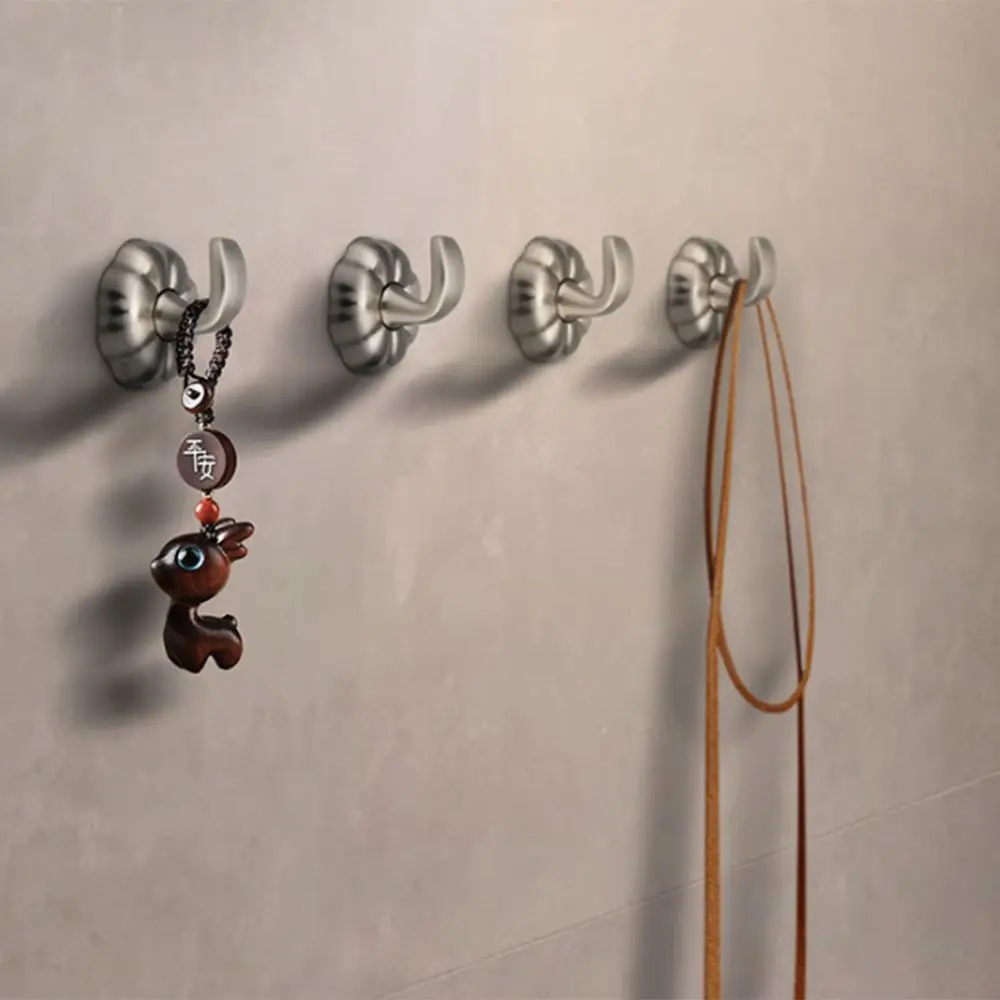 Durable High-end Pumpkin Hooks Zinc Alloy Screw Mounted Closet Hooks Cute Modern Simplicity Wall-hanging Couple Entrance