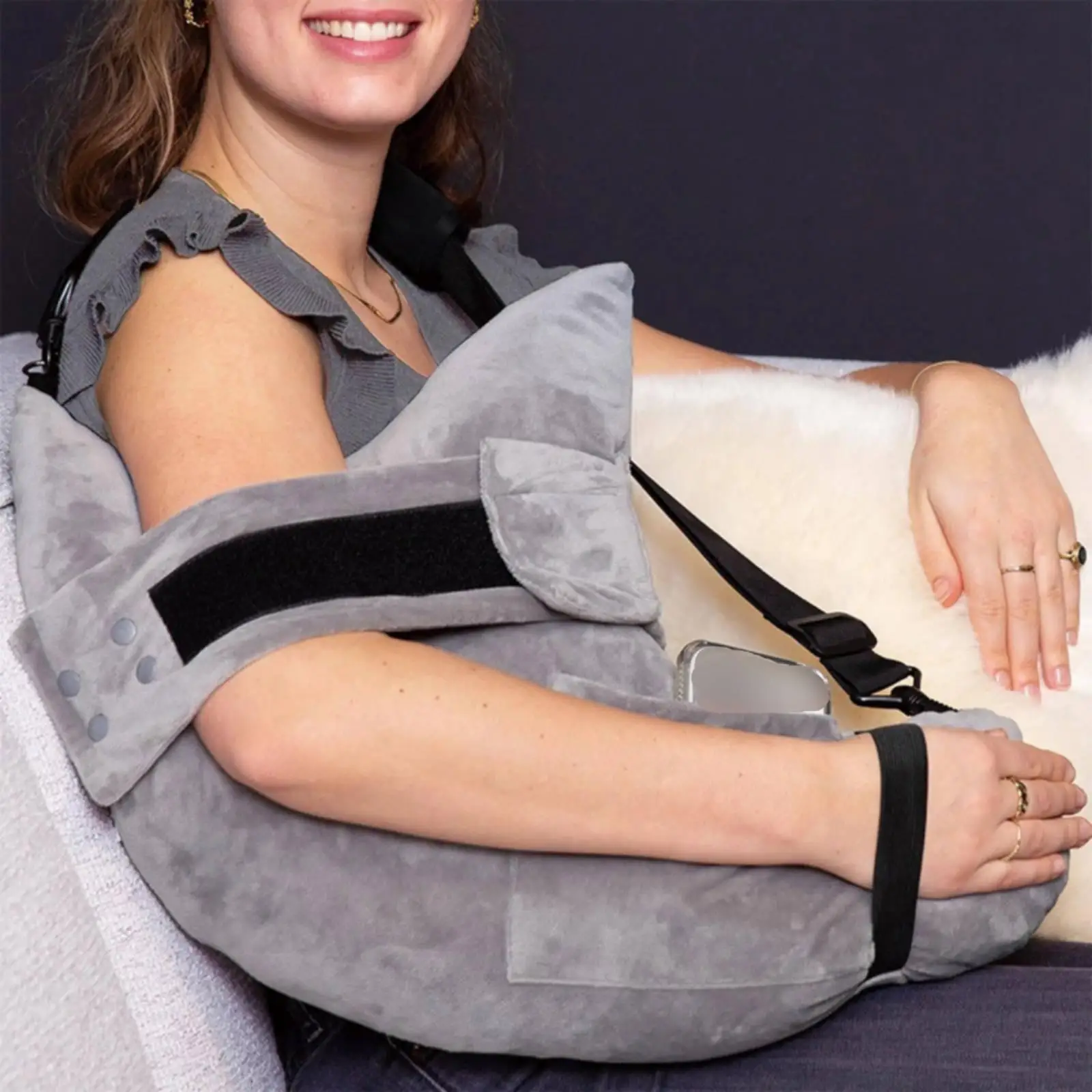 Ergonomic Adjustable Sleep Pillow with Straps Shoulder Relief Pillow Body Support Cushion for Side Sleepers Home Use view 6