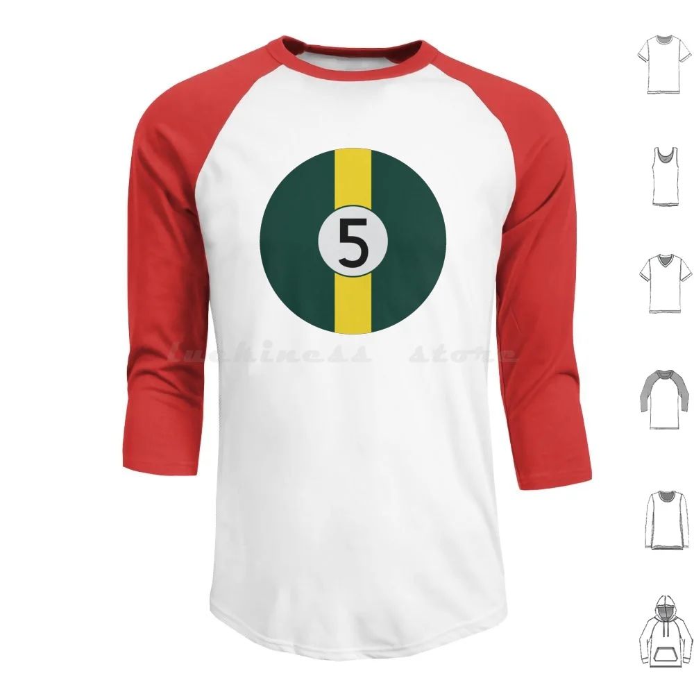 #5 Racing Livery Hoodie cotton Long Sleeve Lotus 49 Motorsport Racing Car Livery Green Vintage Chapman 5 Jim Clark