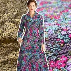Gold Line Brocade Jacquard Fabric Yarn-dyed Embossed Blazer Dress Clothing European Brand Fashion Design Sewing Wholesale Cloth