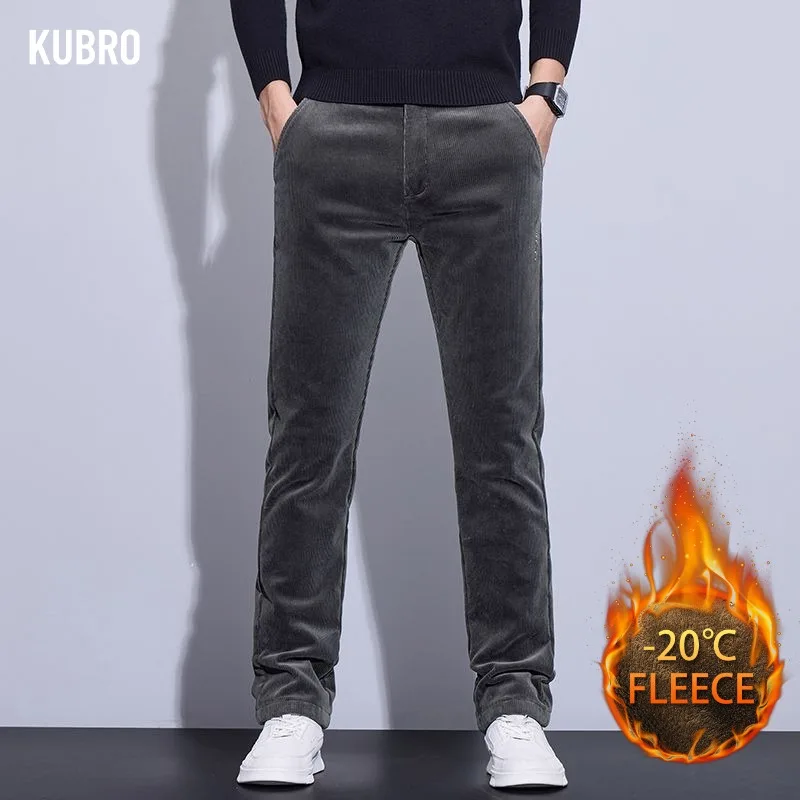 

Men's Winter Fleece Trousers, Autumn and Winter Style, Slim Straight Men's Down Casual Trousers for Trendy Vitalityfleece Plush