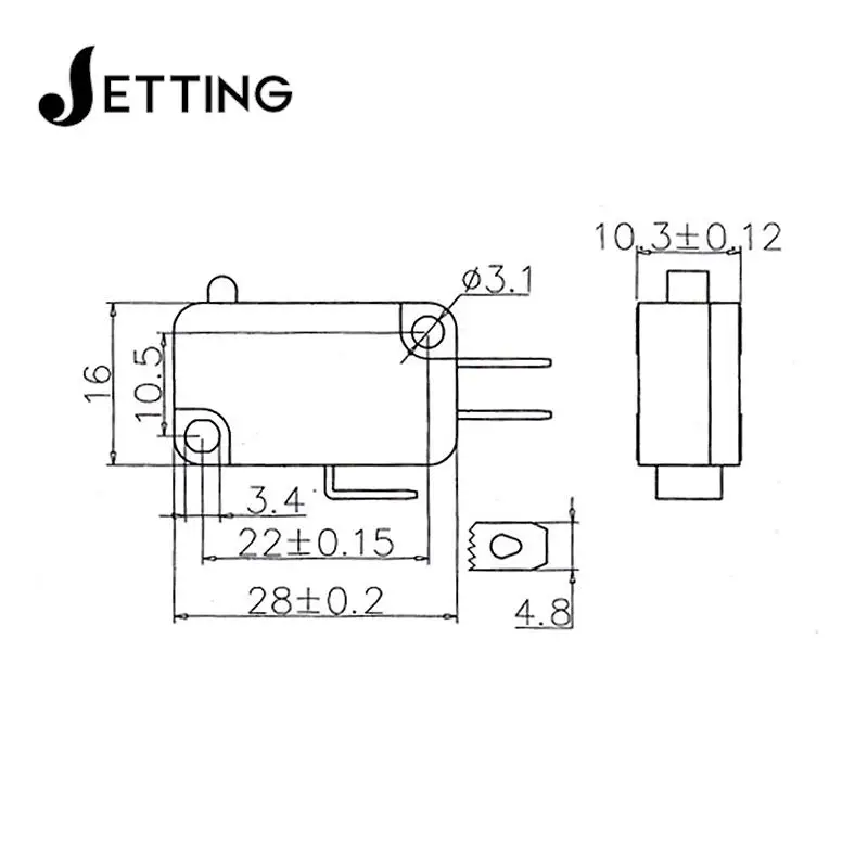 2PCS Automatic Reset Micro Limit Switch Replacement KW7-0-A AC125V/250V 16A Silver Contact Water Heater Limiter