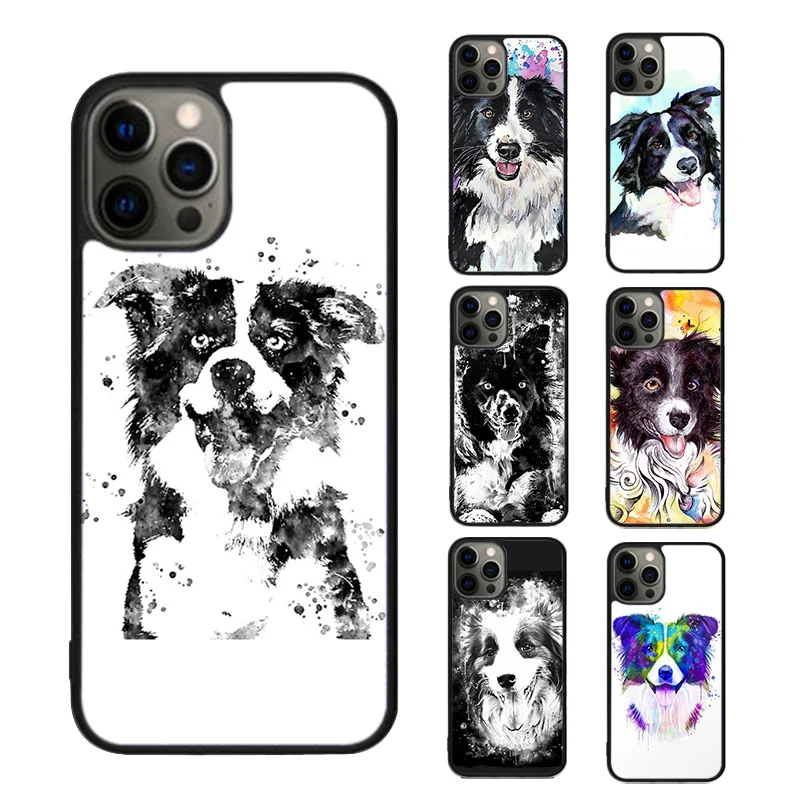 Border Collie Watercolor Phone Case cover For iPhone SE2020 15 16 14 13 Pro Max Coque 12 11 Pro Max For Apple 8 PLUS 7 fundas