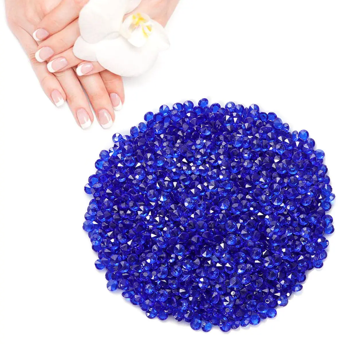 1000Pcs Acrylic Crystal Shiny Bright Colors Transparent 3Mm for Wedding Banquet Party Crafts Nail Tip Clothes Phone Case Photo