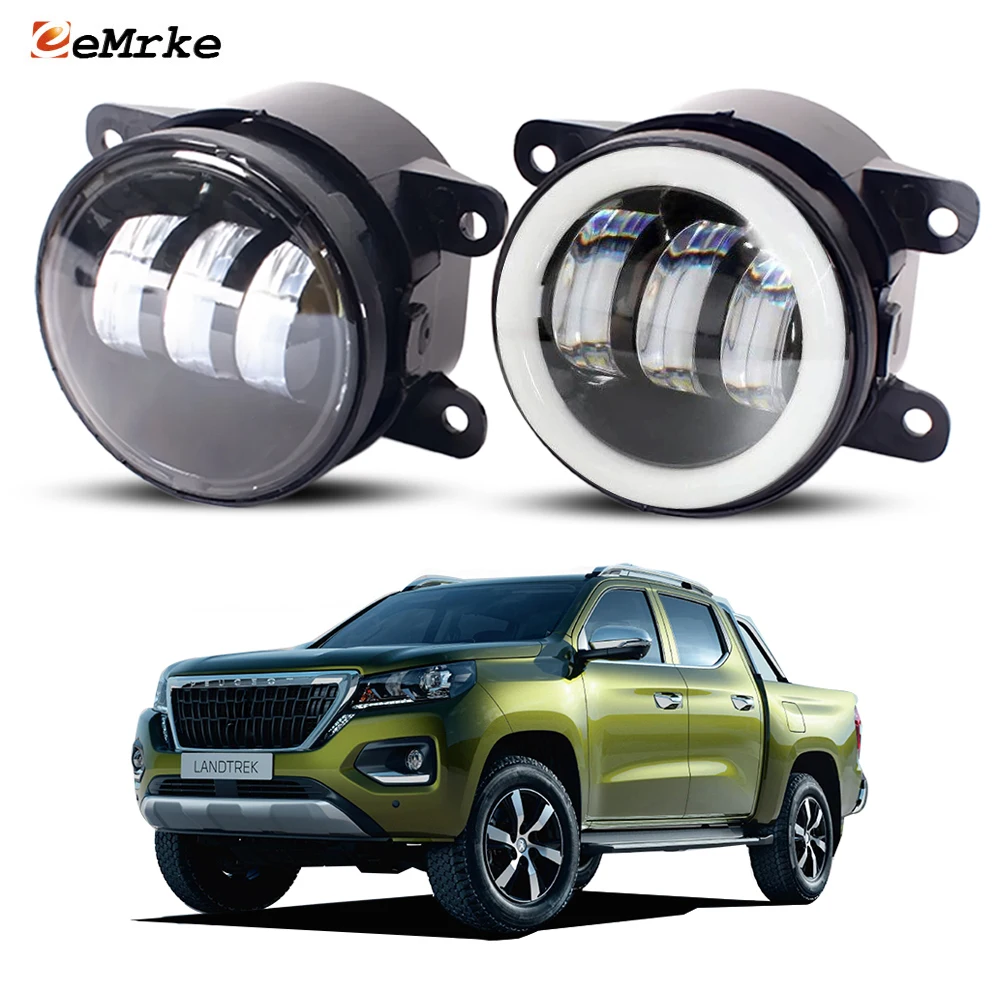 2X Car LED Fog Lights For Peugeot Landtrek RAM 1200 Fiat Titano 2020 2021 2022 2023 2024 2025 2026 Turn Signal DRL Day Light 30W