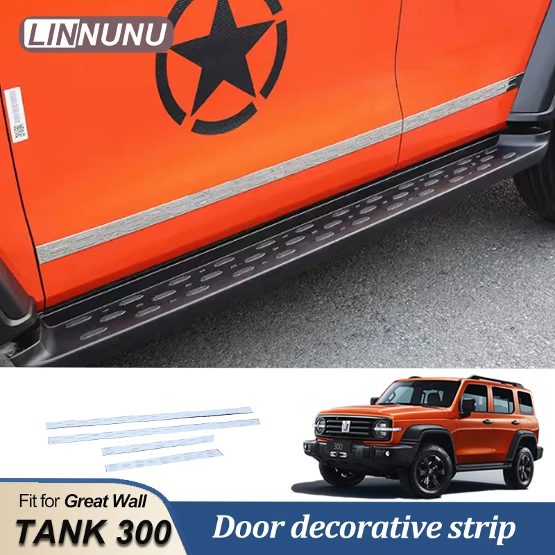 

LINNUNU для WEY TANK 300, комплекты внешней обшивки кузова, нержавеющая сталь, боковая дверь автомобиля, молдинг, крышка, полоса для кузова, аксессуары