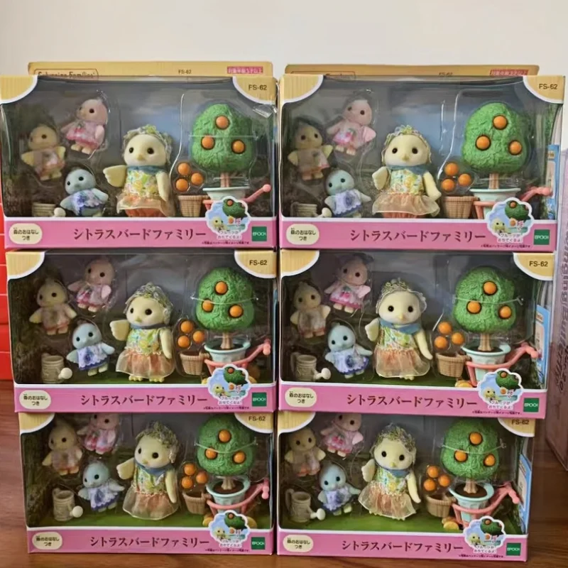 

Подлинный запас, брелок для слепых семей Sylvanian, аксессуары, фигурки, оригинальные цитрусовые птицы, настольные украшения, подарки на день рождения для девочек