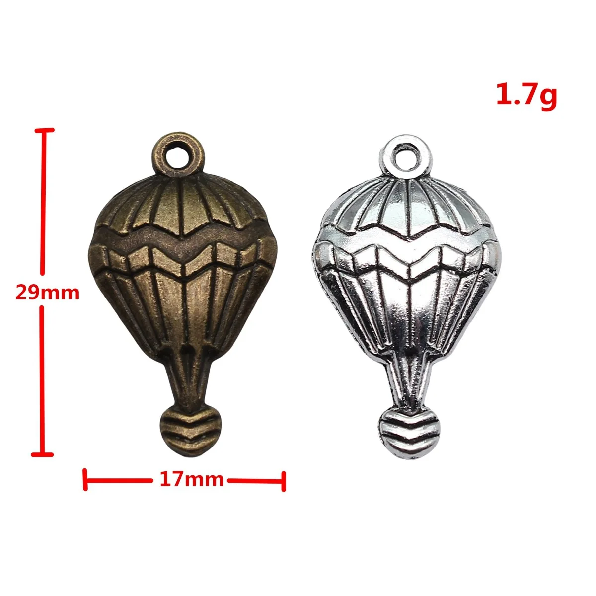 WYSIWYG 10pcs 29x17mm 2 Colors Antique Bronze Color Antique Silver Color Hot Air Balloon Charms For DIY Jewelry Making