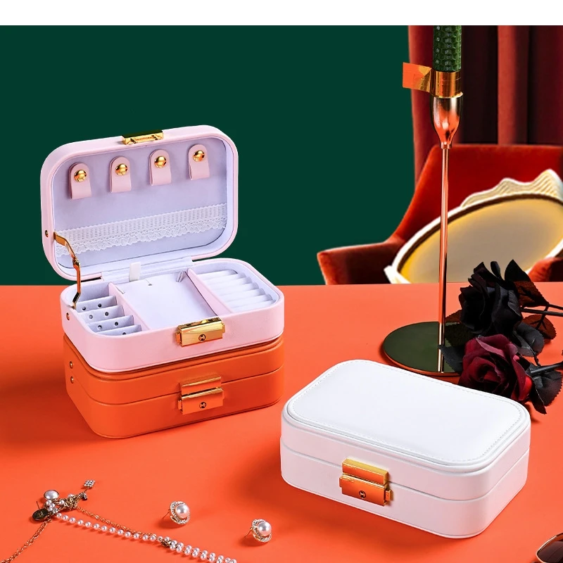 PU Storage Boxes Household Rectangular Portable Jewelry Cosmetics Modern Room Multifunctional Containers