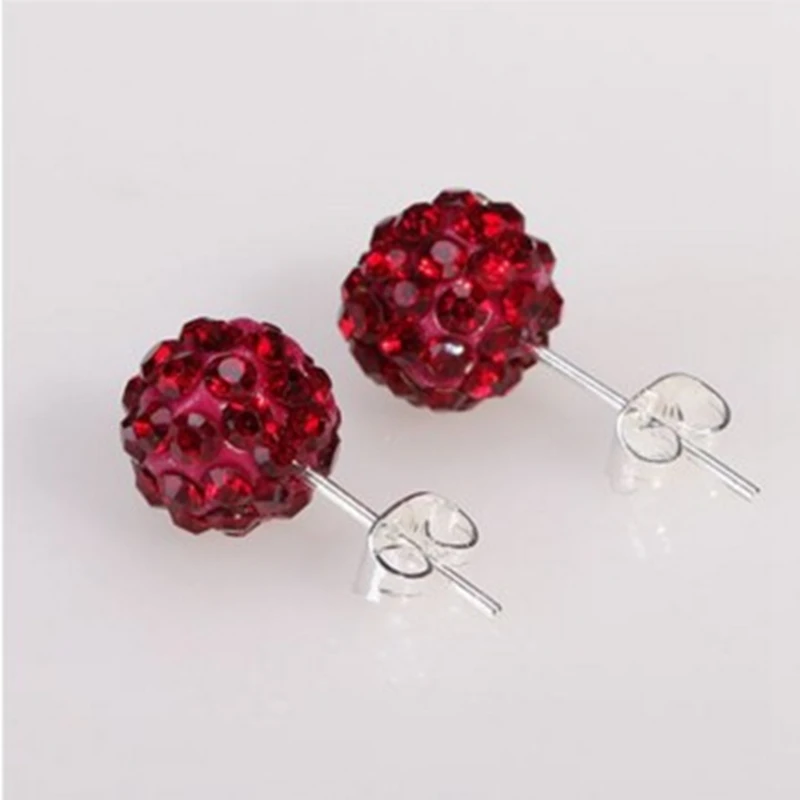 Multicolor 19 Color 10MM Rhinestone Earrings Micro Disco Ball Crystal Stud Earring For Women Fashion Jewelry