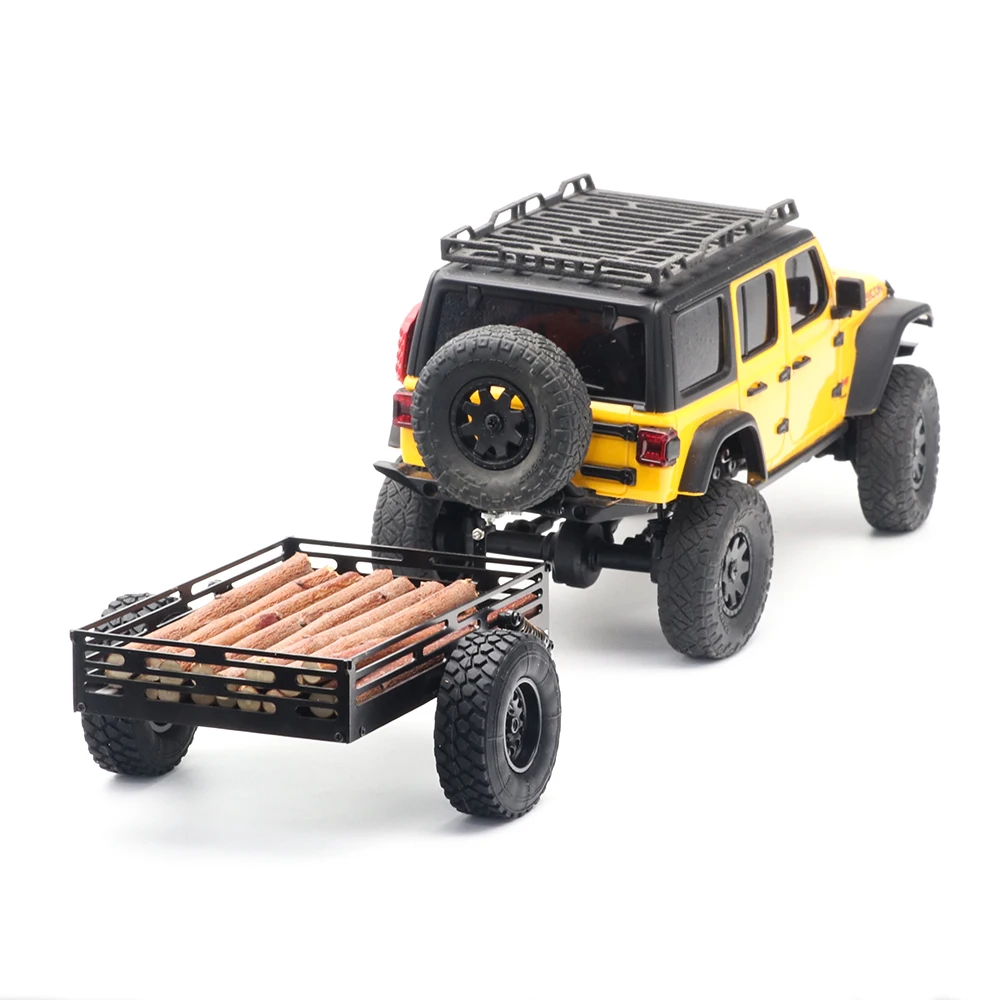 Orlandoo Hunter Metal Stainless Steel Aluminum Alloy Trailer with Shock Absorption for 1/24 1/32 RC Car Upgrade Parts