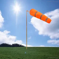 60cm Windsock Outdoor Wind Direction Measurement Reflective Belt Rip-stop Weather Vane for Airport Aviation Garden Farm