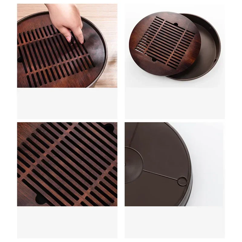 

Chinese Natural Bamboo Tea Tray Drainage Water Storage Kung Fu Tea Set Household Tray Drain Tea Board