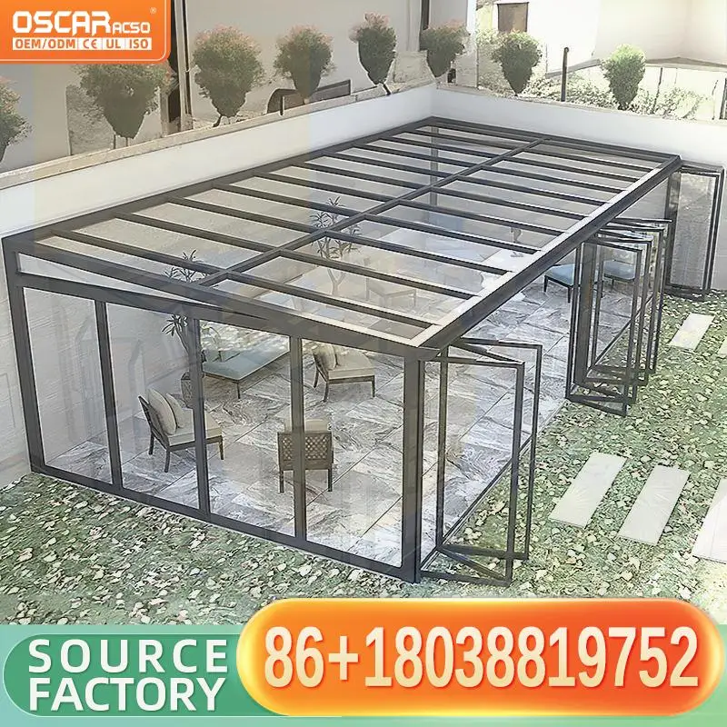 Modern Customized Sliding Glass Sunroom Kits for Deck with 1 year Warranty Ideal for Patio Backyard Garden sunroom