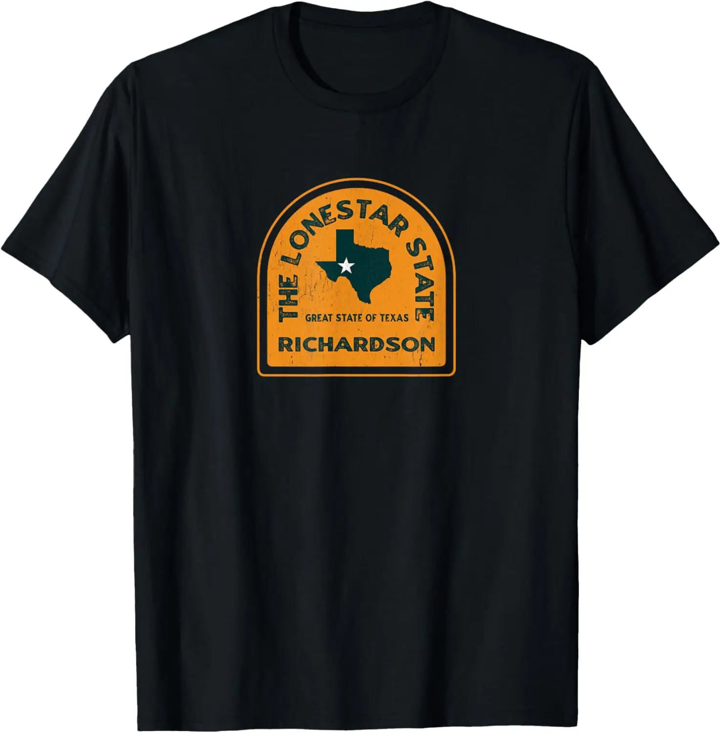 

Футболка со значком штата Richardson Texas в винтажном стиле TX
