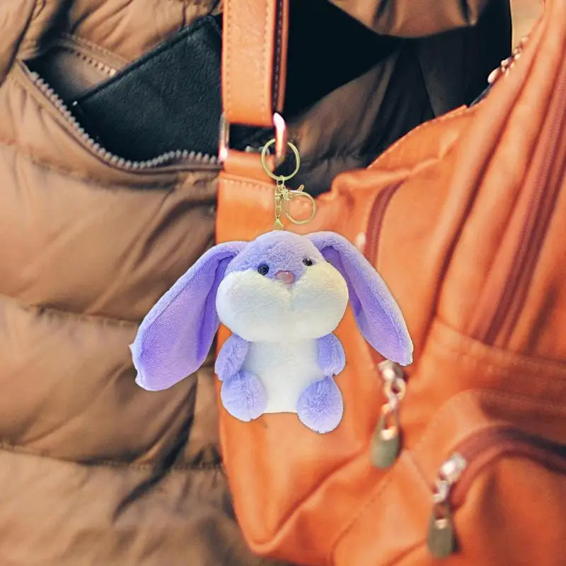 Bunny Keychain Plush Animal Key Chain Plush Bunny Keyring Soft Cute Rabbit Keychain Backpack Decoration For Car Handbag