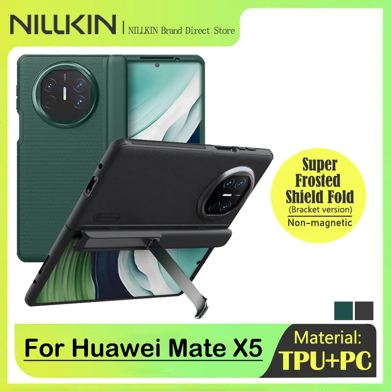 

For Huawei Mate X5 Case NILLKIN Soft Leather Fold TPU PC 180°Folding Cover For Huawei MateX5 With Phone Holder For Mate X5 Case