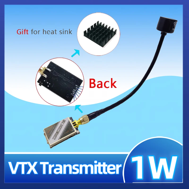 SLONWAKE 5.8G VTX transmitter module 48CH 1000mW Power TBSprotocol of the DC7-26V for RC FPV unmanned aerial vehicle drones.