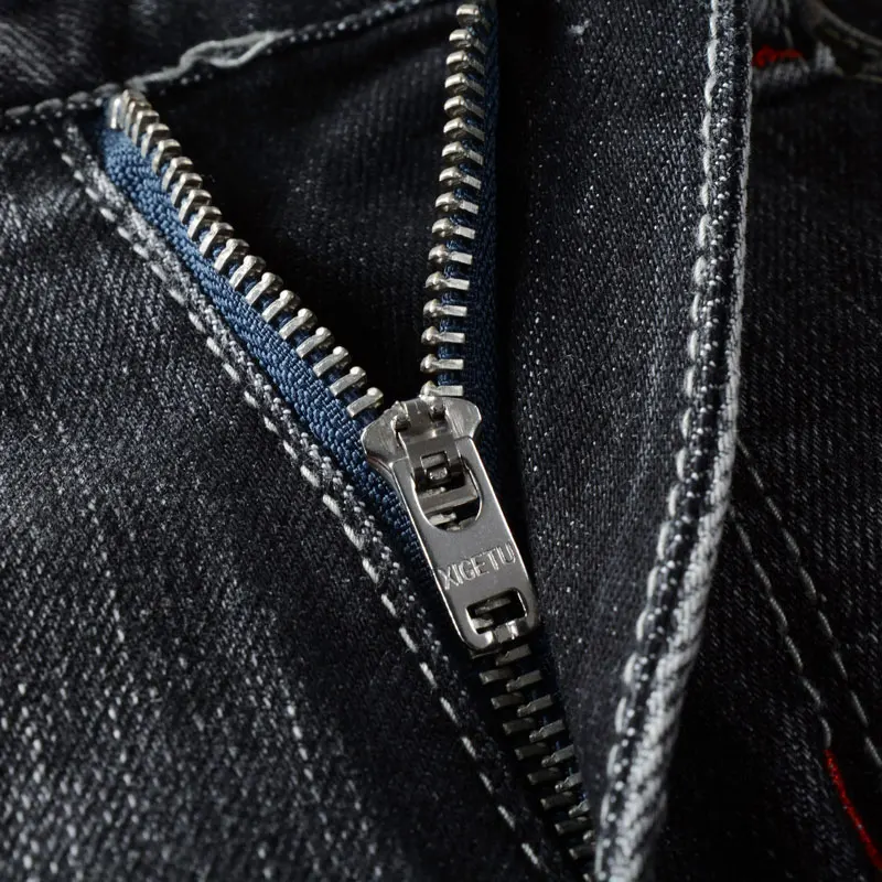 Fashion Designer Men Jeans Retro Black Gray Elastic Slim Ripped Jeans Men Trendy Trousers Embroidery Vintage Denim Pants Hombre