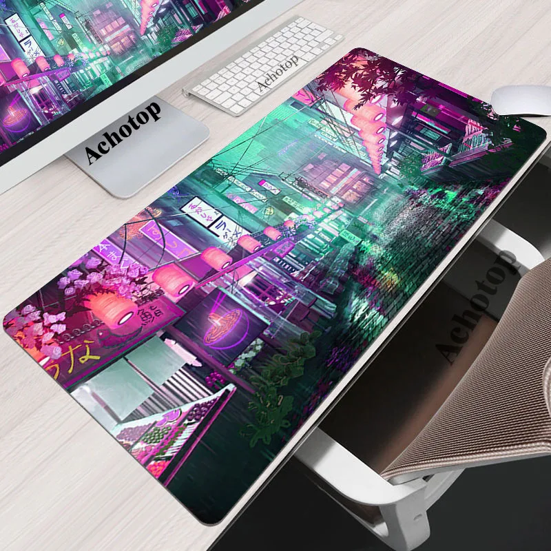 Pixel Art Gaming MousePad XXL Computer Laptop Gamer Extended Mouse Mat Large Anime Mouse Pad PC Keyboard Kawaii Street Desk Mat