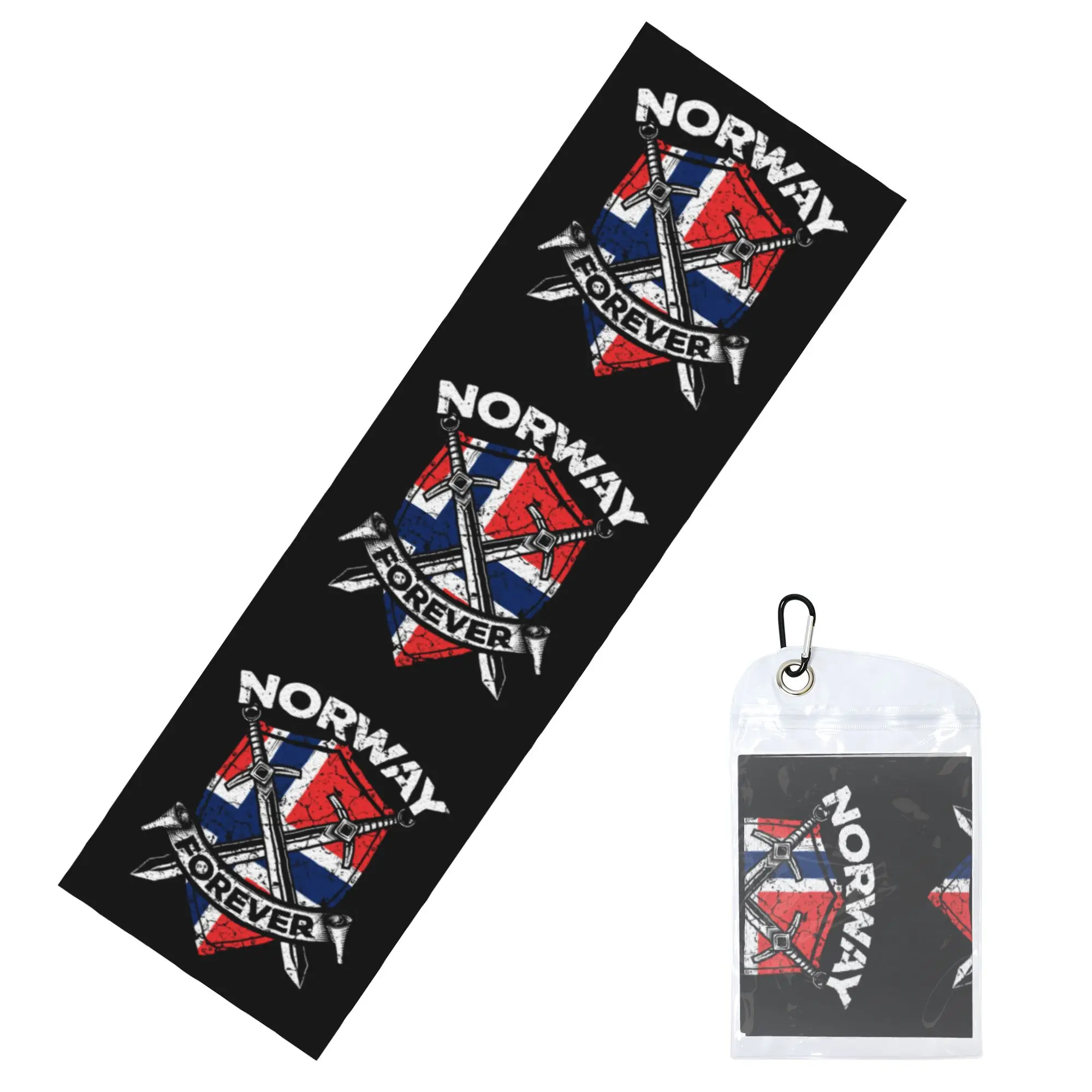 Norway Flag Cold Exercise Towel Face Towel Quick Dry Norwegian Flag Bath Breathable Cold Towel