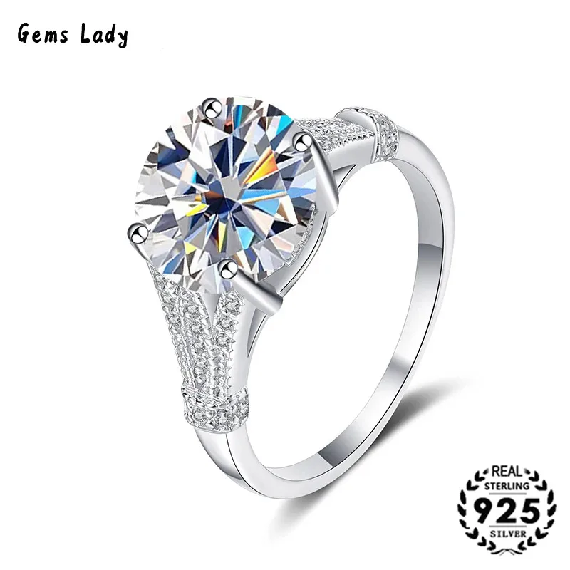 

Gems Lady Sliver 925 Moissanite Gem Ring Women's Fashion Elegant Wedding Ring Proposal Ring Engagement Ring Valentine's Day Gift