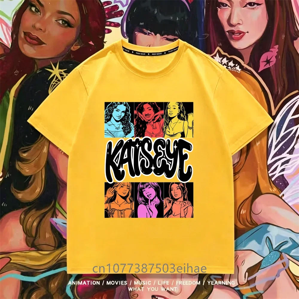 Girls' Graphic T-shirt Suitable for Children Featuring KATSEYE Print Design Casual Short Sleeves Crew Neck