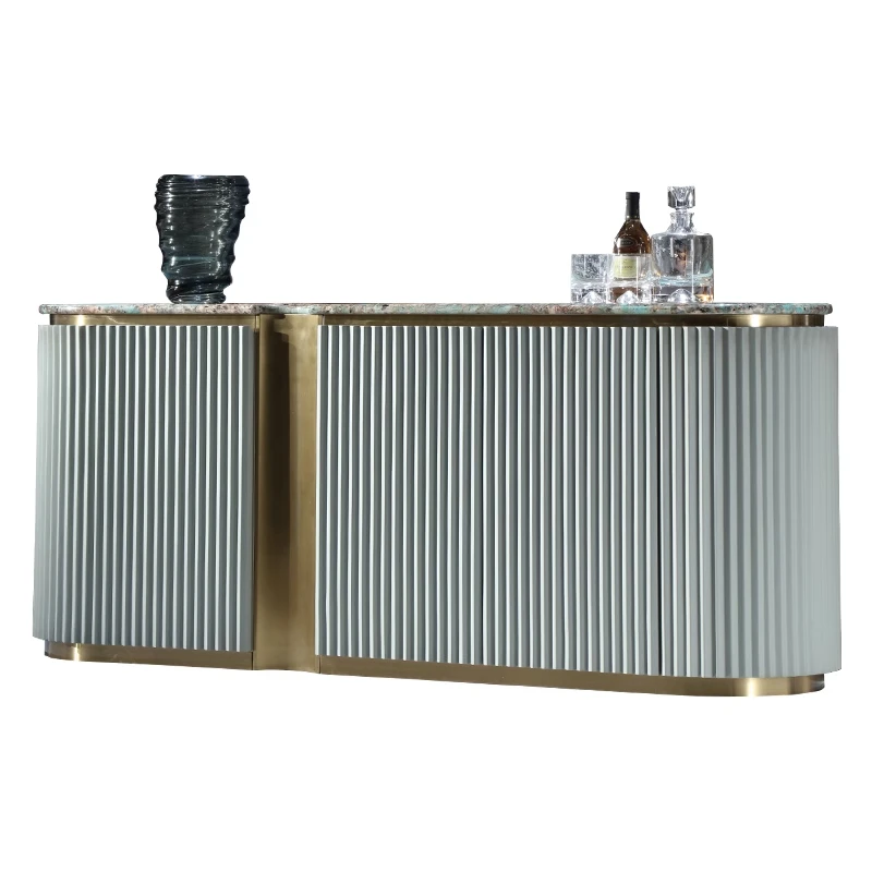

*Italian light luxury dining side cabinet entrance storage modern rock slab decorative cabinet