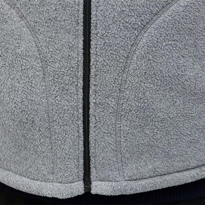 Men's Solid Autumn Winter Turtleneck Letter Pockets Flocked Sleeveless Zipper Cardigan Coats Vests Fashion Casual Vintage Tops
