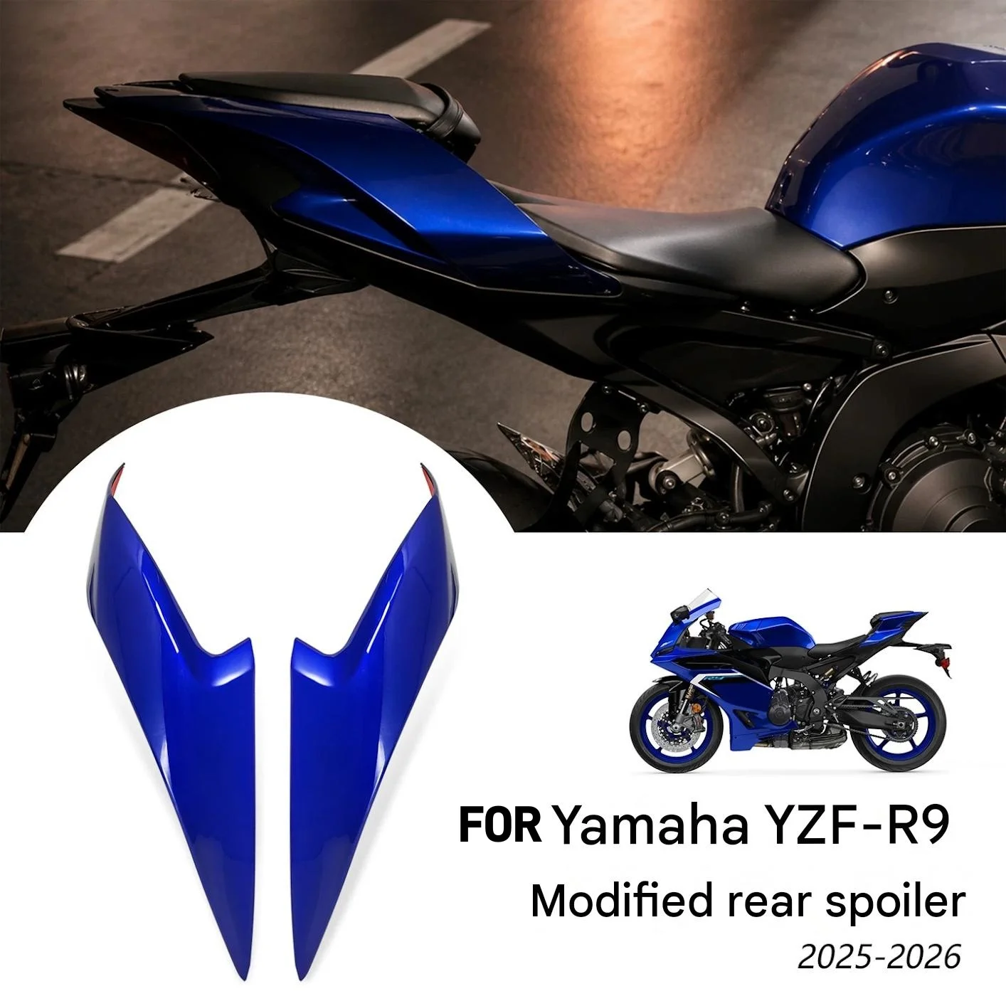 For Yamaha YZF-R9 Modified Rear Spoiler Kit Split-Type Rear Wing And Side Fins Motorcycle Performance Enhancement Accessory