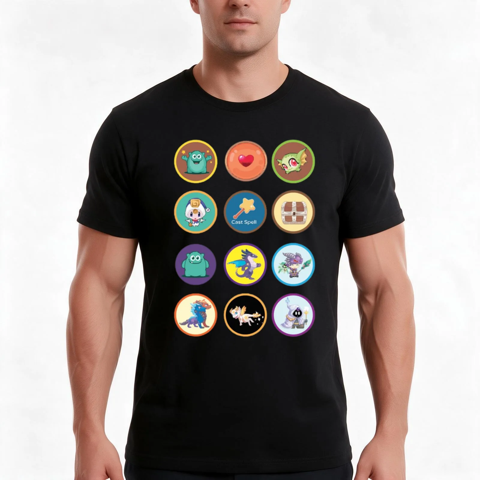 Prodigy Math Game Essential T-Shirt, Summer Casual Cotton Tee, Oversized Streetwear Tops, Vintage Graphic Print, 100% Cotton