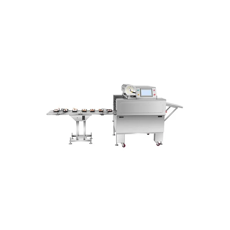 

High-speed continuous automatic, plastic wrap packaging machine, fruit and vegetable with tray, meat fresh wrap machine