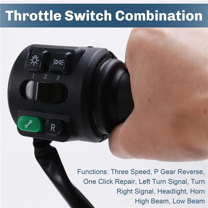 A85E-T08 Hall Type 48V 60V 72V With Three Speed Parking Reverse Comb Function Twist Throttle For Electric Motorcycle Scooter