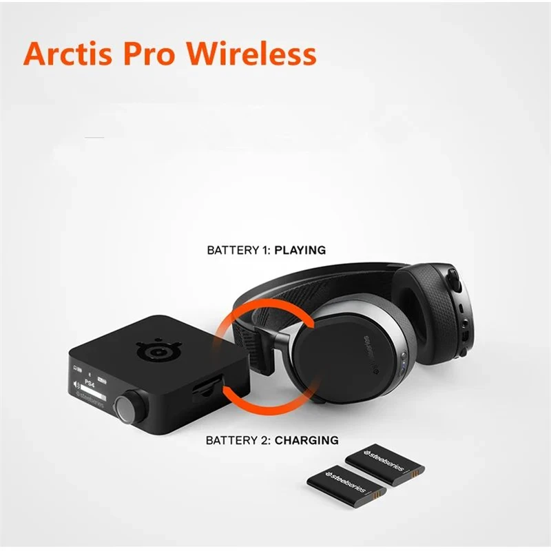 سماعة رأس للألعاب لاسلكية من SteelSeries Arctis Pro ، دقة عالية ، شو GHz ، بلوتوث ، ميكروفون إلغاء الضوضاء من AI ، كمبيوتر شخصي ، جهاز PS5 ، جهاز PS4 ، هاتف محمول