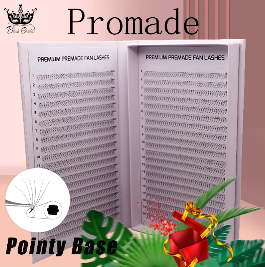 

800/1600 Fans Promade Volume Lashes 3D-14D Pointy Base Premade Thin Root Mega Tray Individual False Eyelash Extension Supplier