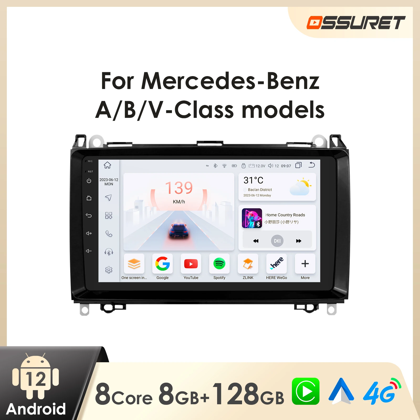 Car Radio Android for Mercedes Benz B200 W245 W639 W906 Sprinter Carplay Android Auto Stereo Multimedia Player GPS 2din Audio