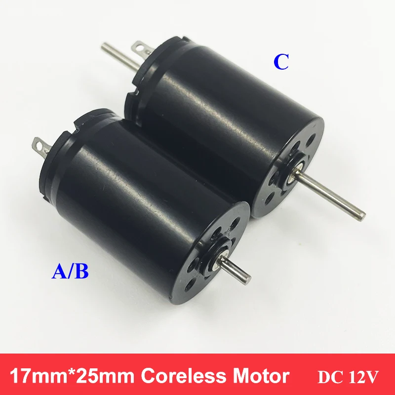 1725 17mm Mini Coreless Motor Singal Shaft/ Double Shaft DC 12V 12000/15000RPM High Speed Replacement for Rotary Tattoo Machine