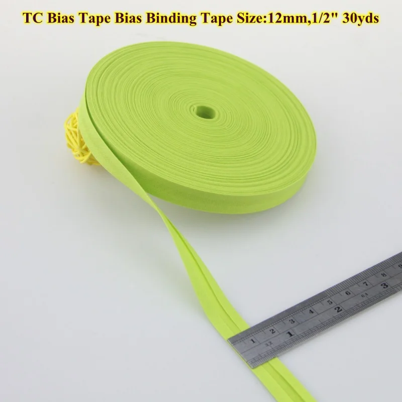 Polyester Bias Binding Tape, the Most Popular, DIY Sewing, folded bias tape, 12mm x 30yards