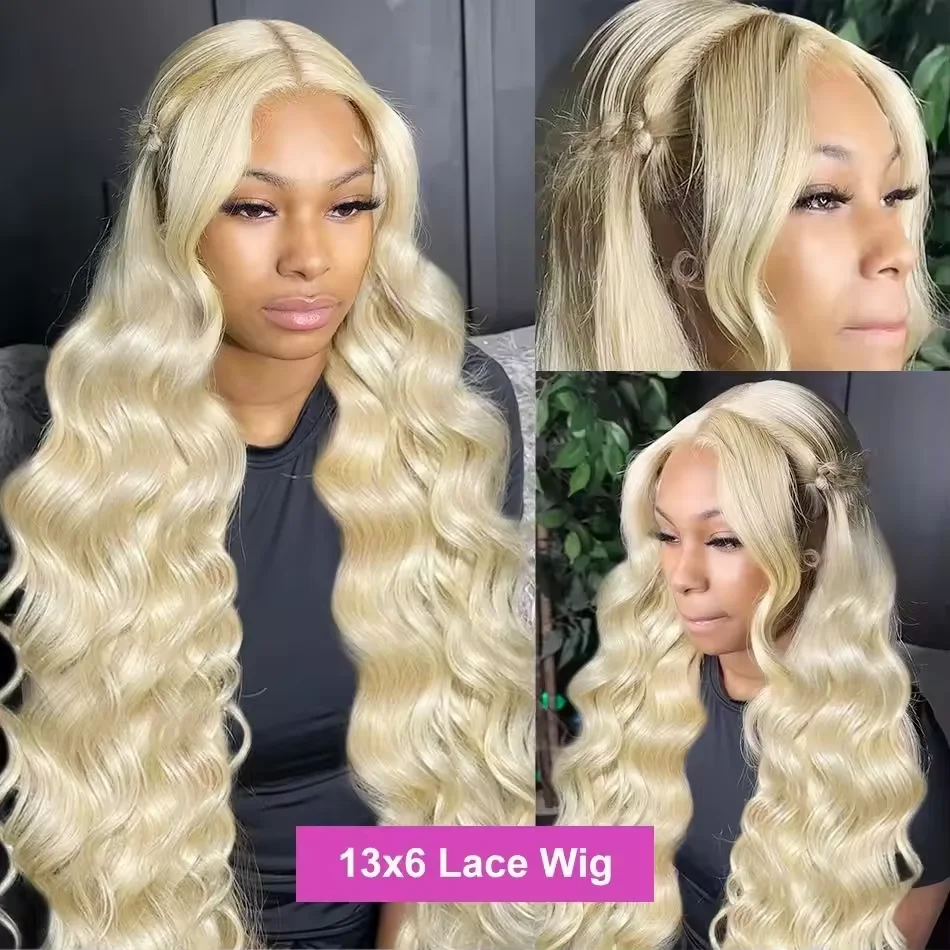 40 Inch 613 Blonde Body Wave 13x4 13x6 HD Transparent Lace Front Human Hair Wigs For Women Brazilian Lace Frontal Wig PrePlucked