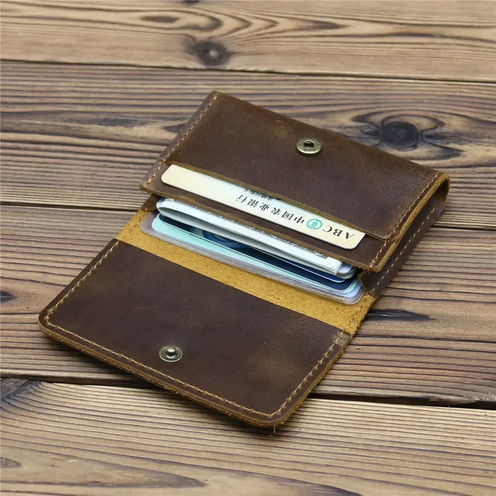 

New Arrival Vintage Card Holder Men Genuine Leather Credit 카드지갑 Small Wallet Money Bag ID Card Case Mini Purse for Male Cartera