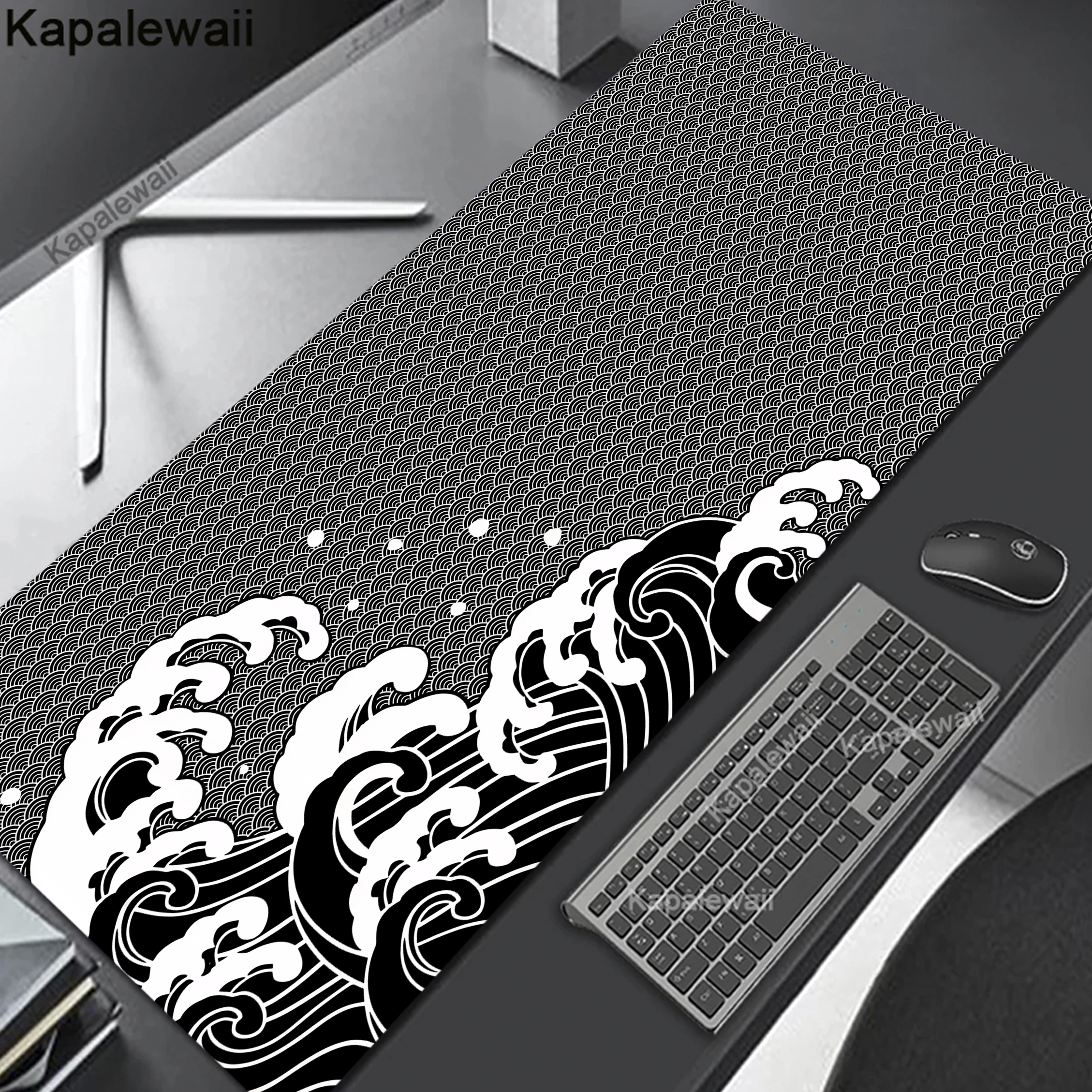 Great Wave Art Mouse Desk Pad XXL Keyboard Mouse Carpet Anti-slip Rubber Gamer Mouse Pad Laptop 80x30cm Large Mouse Pad