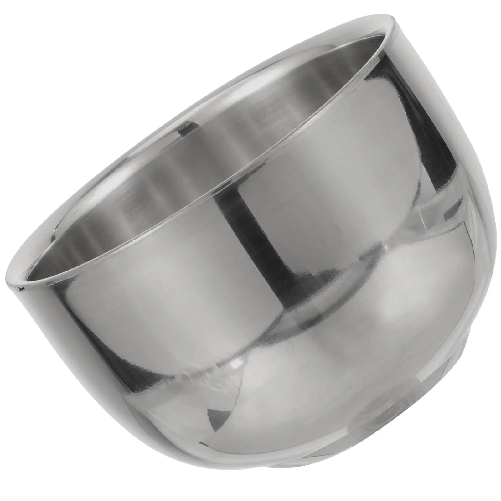 Tazón para Crema de Afeitar de Alta Calidad para Hombre, Material de Acero Inoxidable, Bordes Lisos y Seguros, Compatible con Todos los Jabones en Pastilla, para Salón o Hogar