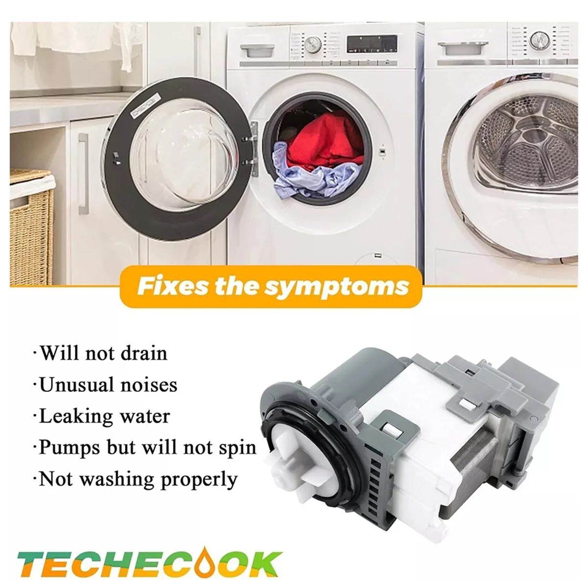 T27C DC31-00178A DC31-00187A Washing Machine Drain Pump Motor for Samsung Washing Machine-Replaces DC31-00178D B35-3A