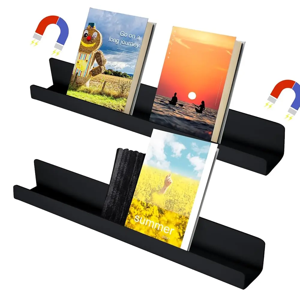 

2Pcs Magnetic Book Shelf, Acrylic Magnetic Bookshelf For Whiteboard Magnetic Book Floating Book Ra Book Display Shelf For