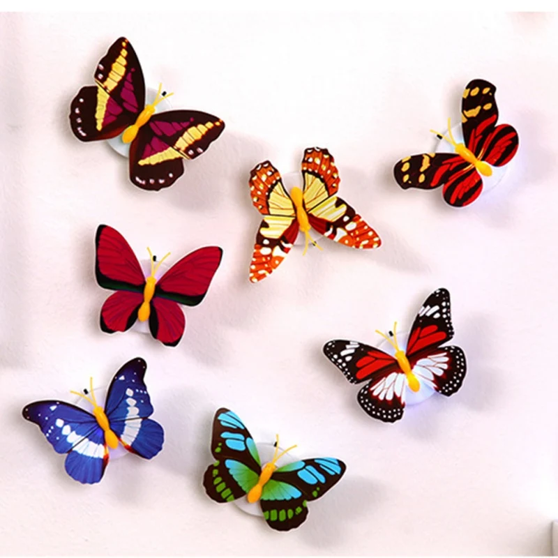 7PCS Butterfly Night Lights Pasteable 3D Butterfly Wall Stickers Lamps Home Decoration DIY Living Room Wall Sticker Lighting